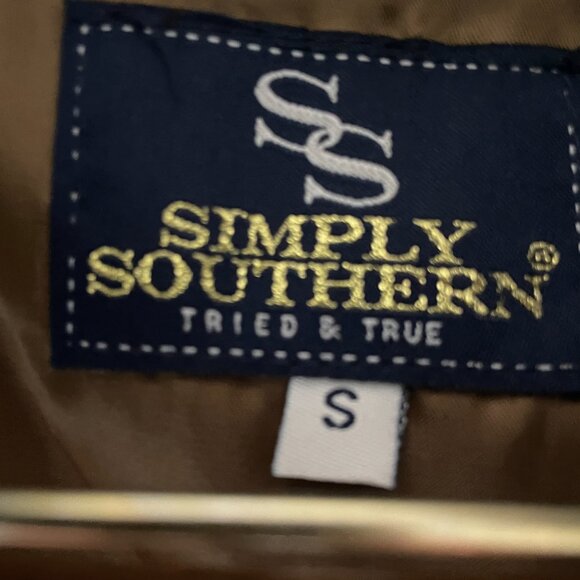 Simply Southern faux Fur Vest Women’s Sz S Brown Sherpa - Picture 7 of 11